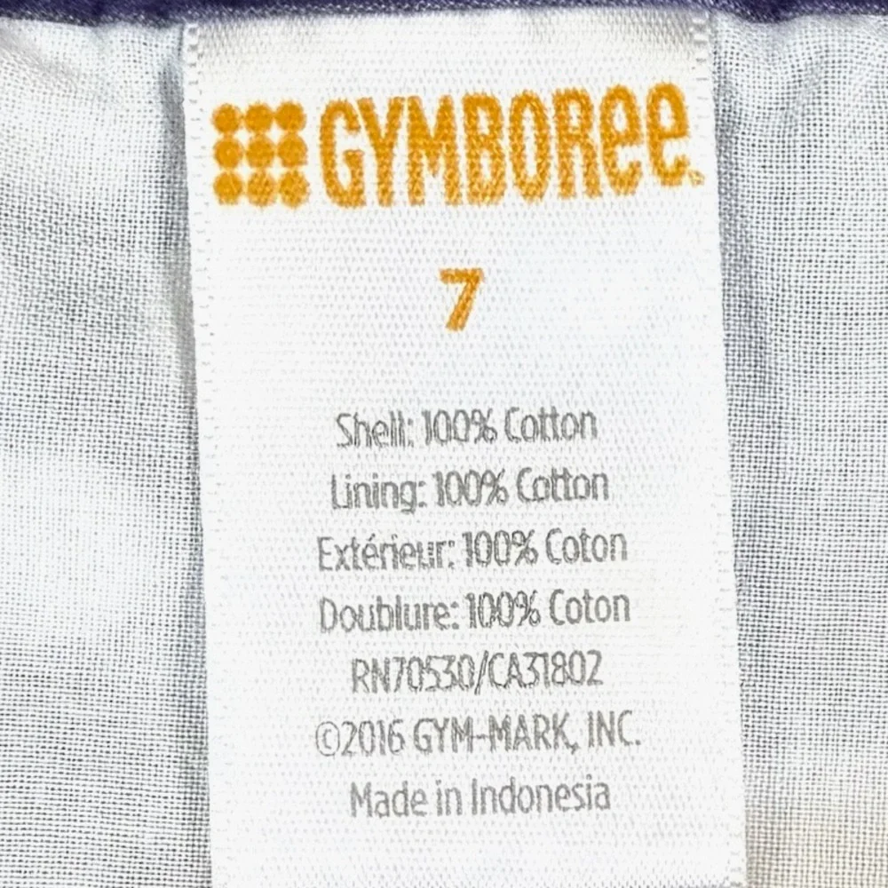 GYMBOREE Girls' Class Club Floral Purple Cotton A-Line Short Sleeve Dress Size 7